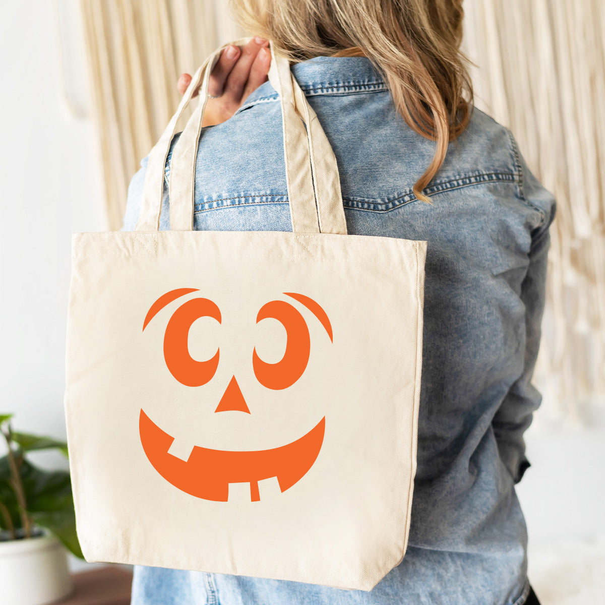 Jack-O-Lantern Canvas Halloween Bag - Small Trick or Treat Sack