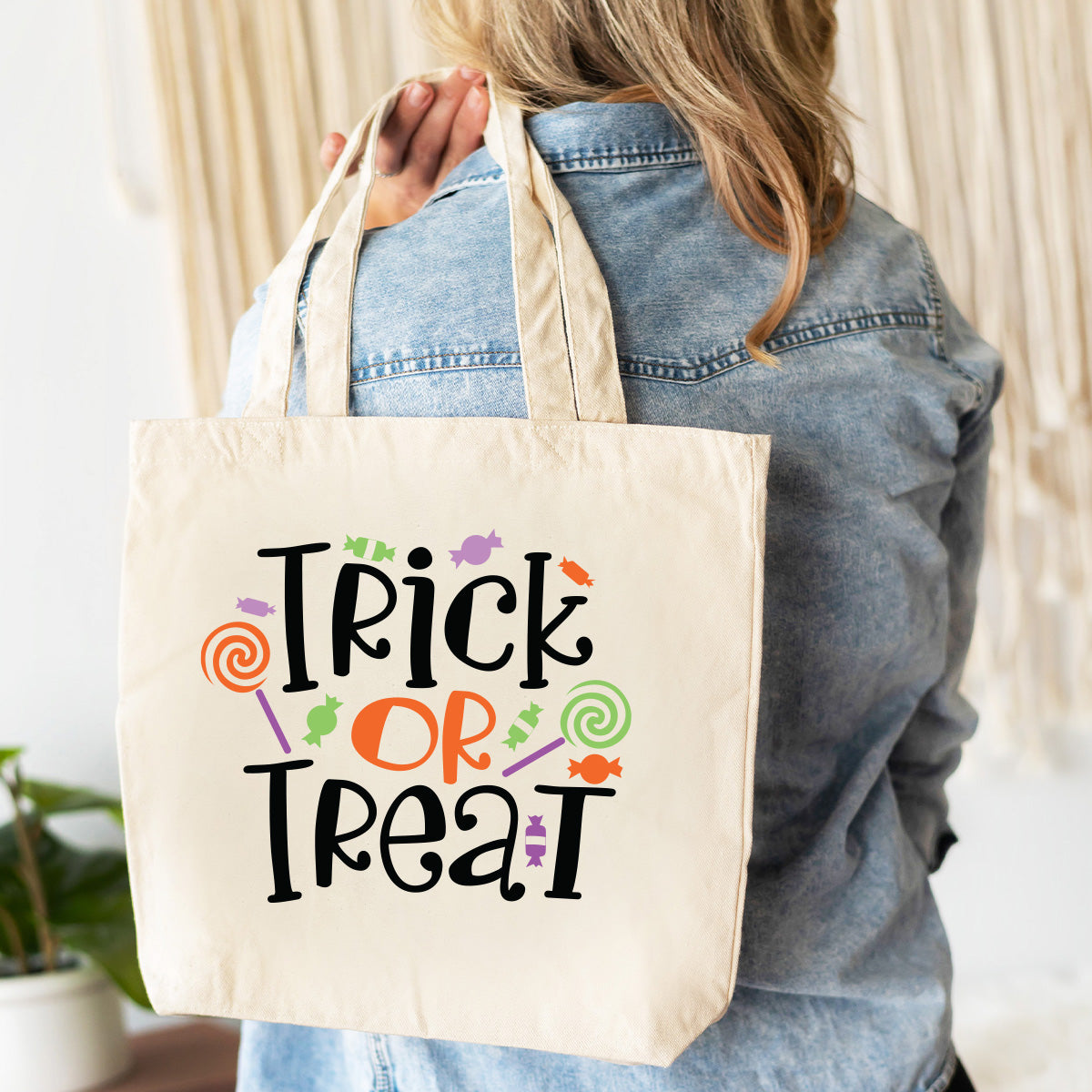 Trick or Treat Canvas Halloween Bag - Small Trick or Treat Sack