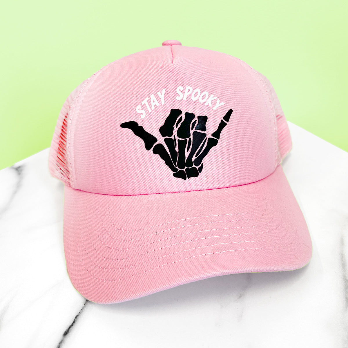 Stay Spooky Light Pink Trucker Hat