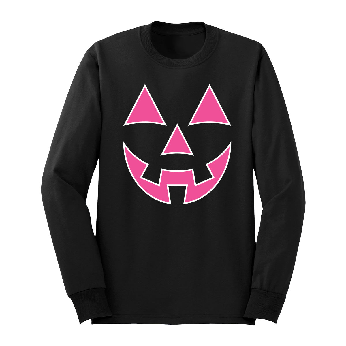 Hot Pink Jack-O-Lantern Halloween Long Sleeve Shirt