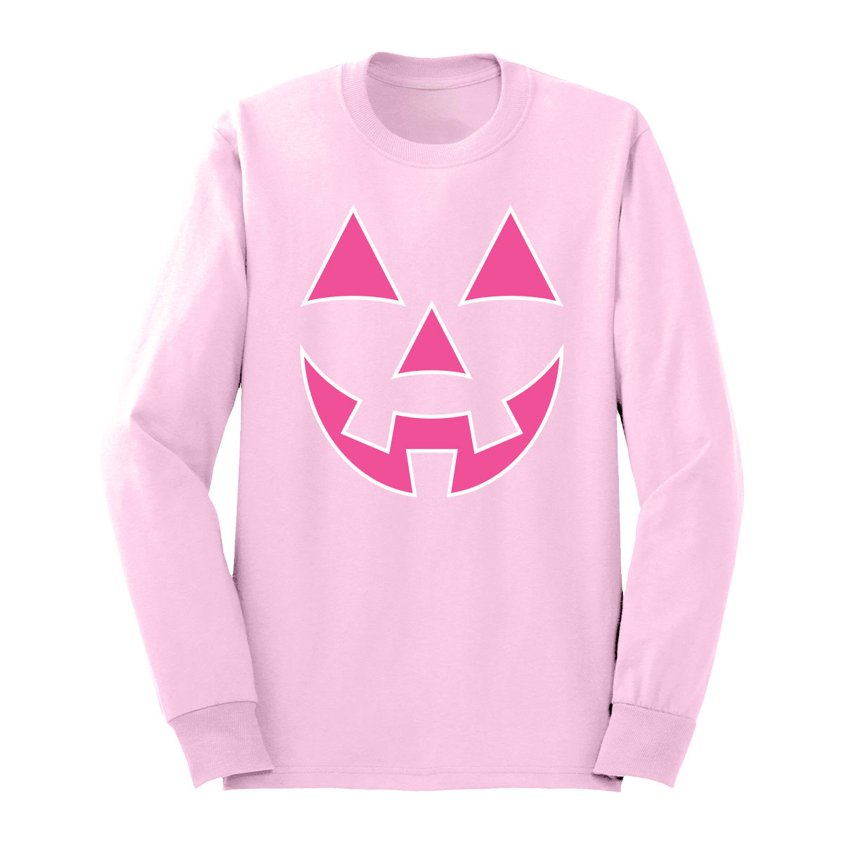 Hot Pink Jack-O-Lantern Halloween Long Sleeve Shirt