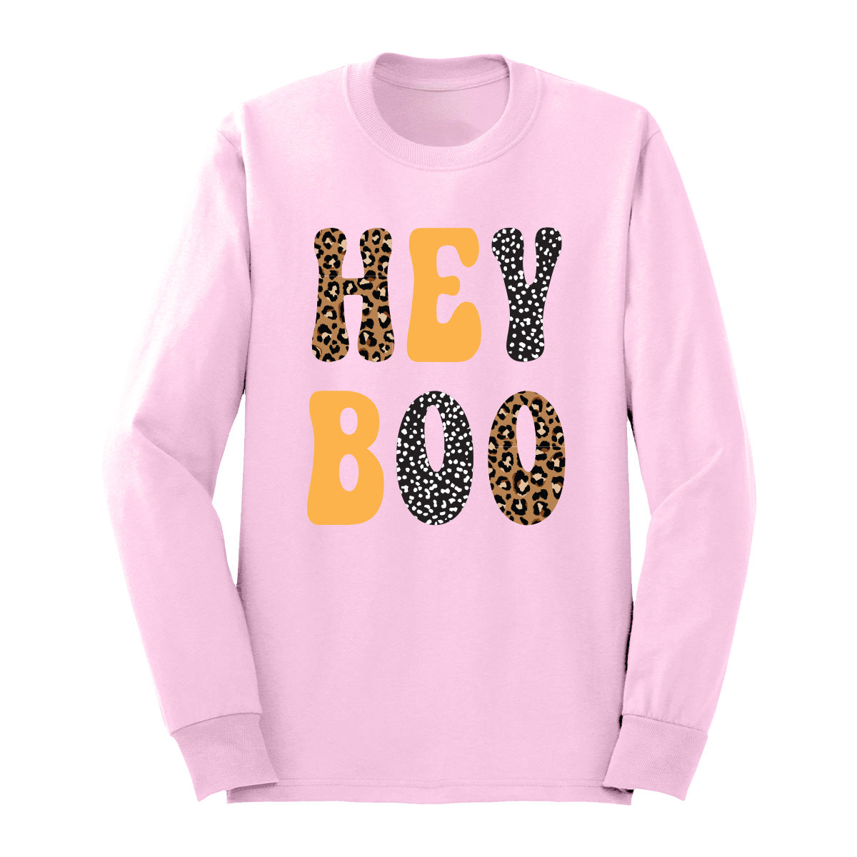 Leopard Hey Boo Halloween Long Sleeve Shirt