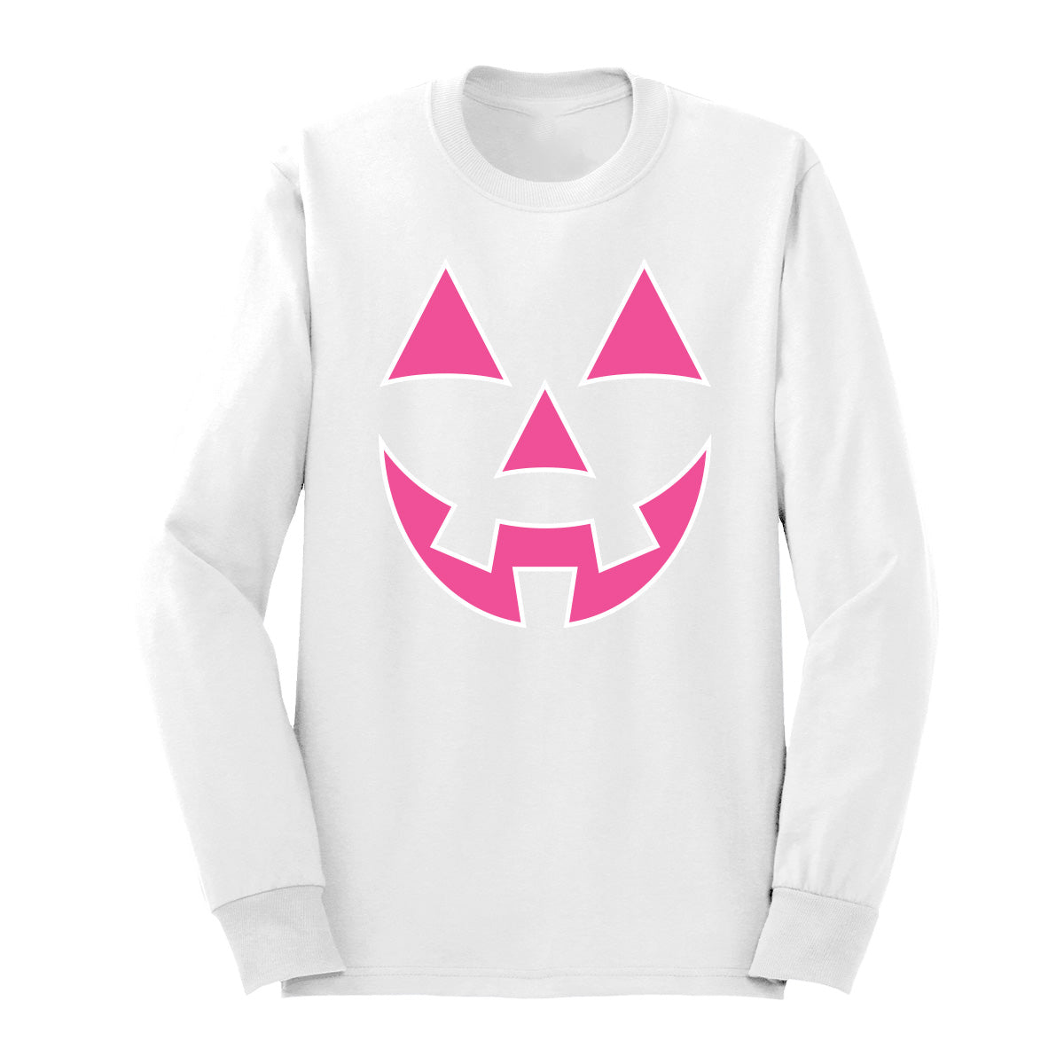 Hot Pink Jack-O-Lantern Halloween Long Sleeve Shirt