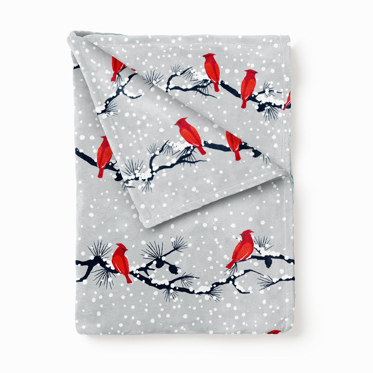 ✏️ Plush Christmas Blanket - Soft Polyester Throw - Cardinals (Customizable)