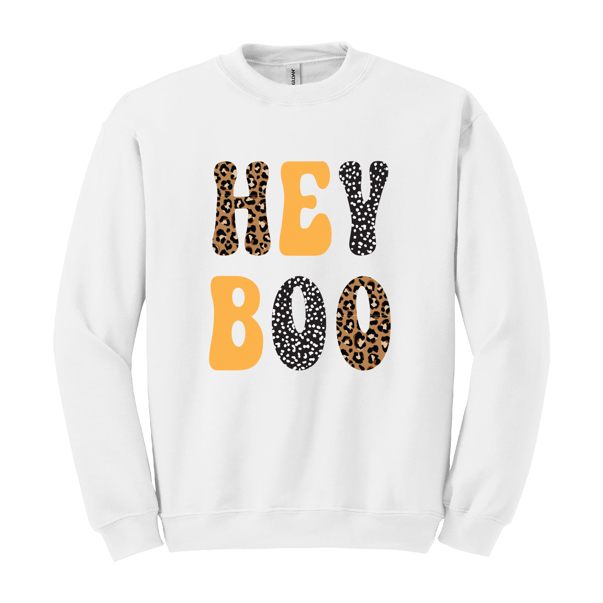 Leopard Hey Boo Halloween Sweatshirt