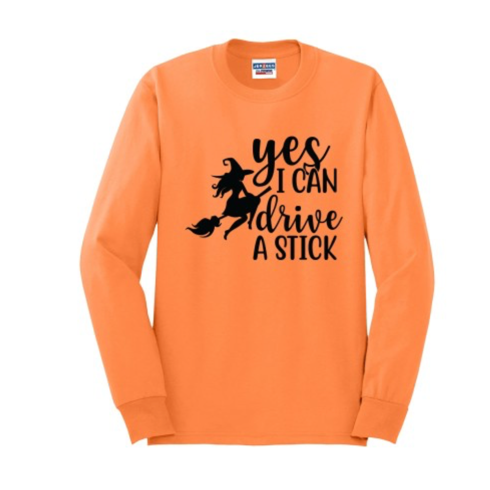 Yes, I Can Drive a Stick Halloween Long Sleeve Shirt