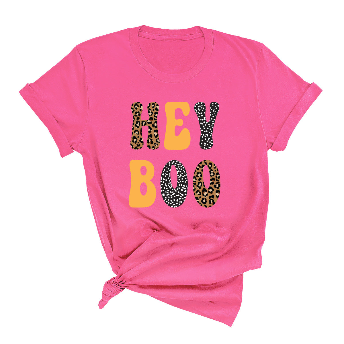 Leopard Hey Boo Halloween T-Shirt