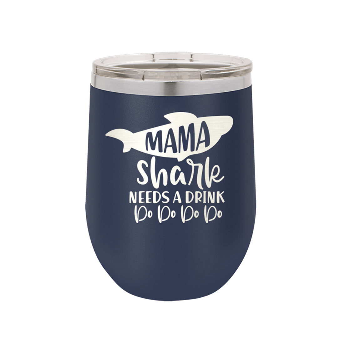 Mama Shark Navy 12oz Insulated Tumbler