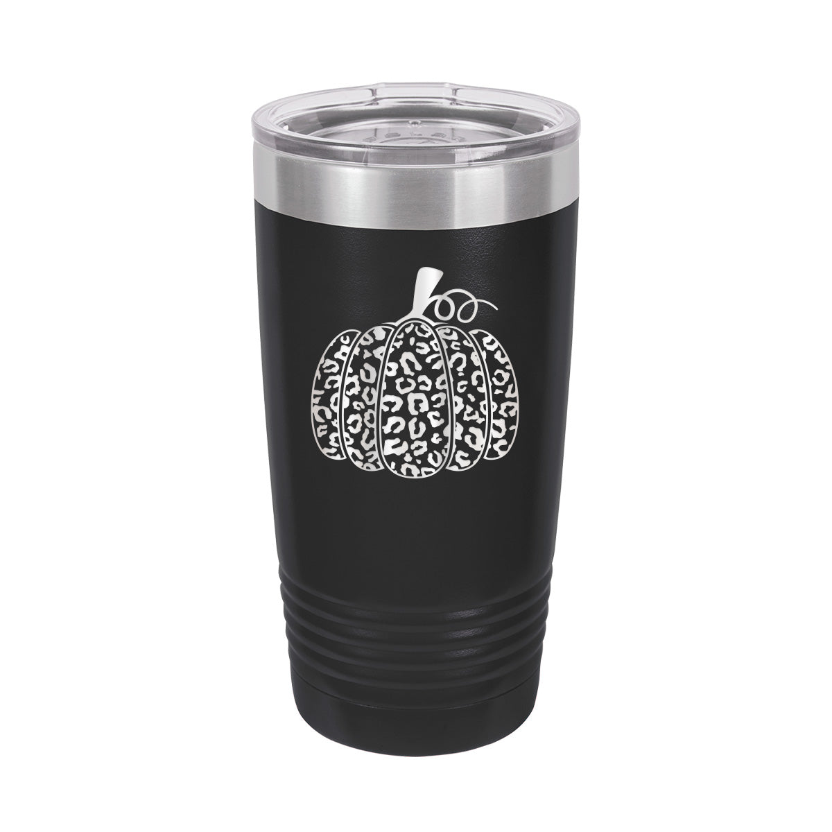 Leopard Pumpkin Travel Coffee Tumbler - Insulated, Stainless, Tumbler Cup - 20 oz