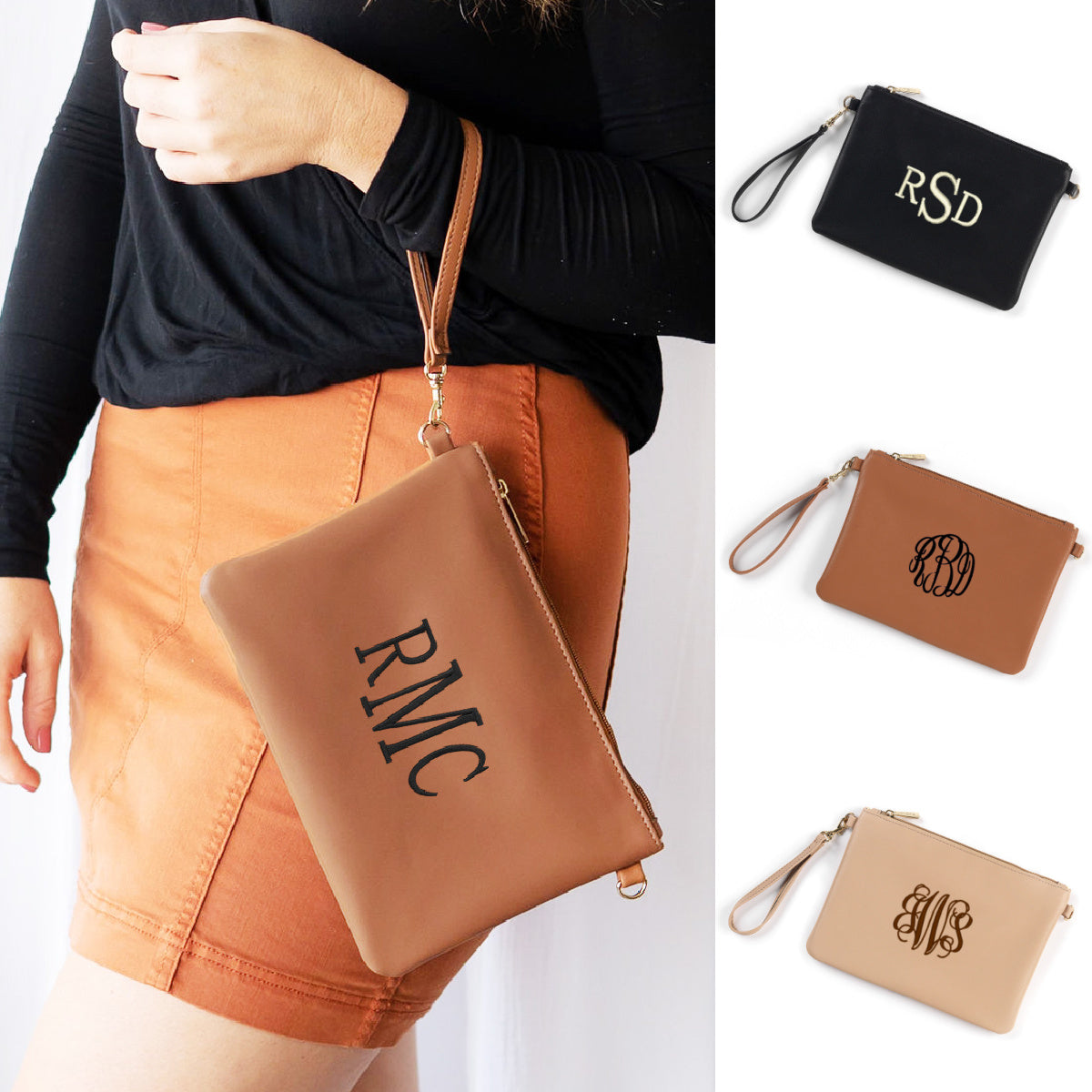 ✏️ Vegan Leather Wristlet Handbag (Customizable)