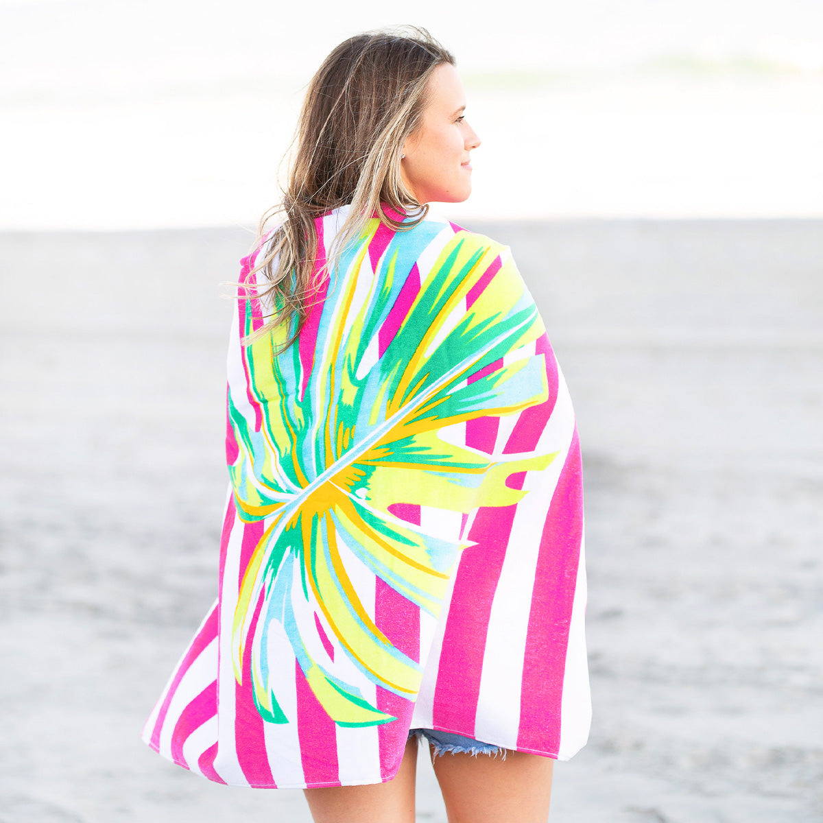 ✏️ Beach Towel - Palm Stripe (Customizable)