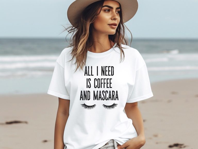 all i need is coffee mascara t shirt